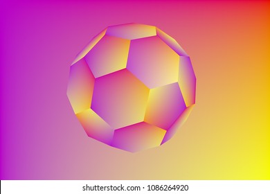 Geometric Figure Truncated Icosahedron. Buckyball. Technology Background. 3d Illustration