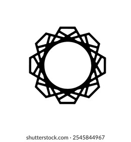 Geometric floral logo with polygonal petals in a circular shape, ideal for wellness brands, beauty products, and modern decorative designs - Powered by Shutterstock