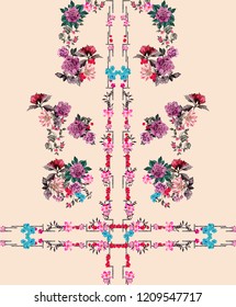 geometric flowers fashion fabric pattern design
