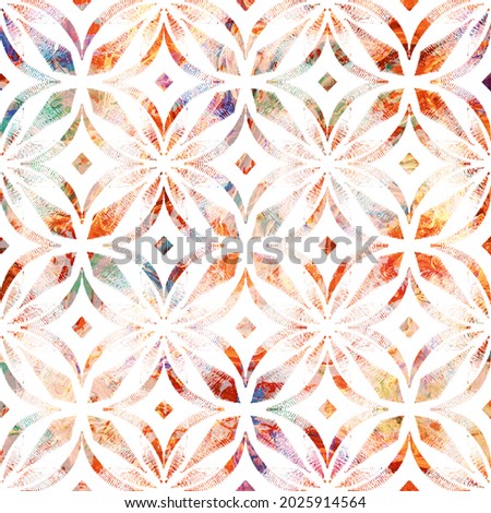 Geometric high definition repeat boho pattern isolated on texture surface

