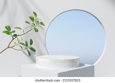 Geometric Minimal Scene, Design For Cosmetic Or Product Display Podium 3d Render.