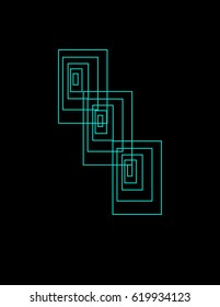 geometric pattern
with a black background. 