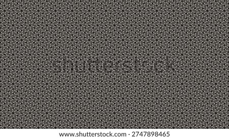 Geometric pattern featuring interconnected lines and shapes on a black background, creating a modern and industrial look