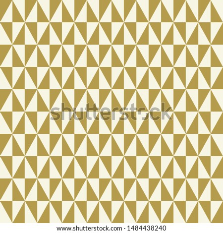 Geometric pattern with golden triangles. Geometric modern ornament. Seamless abstract background