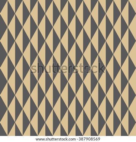 Geometric pattern with gray and golden triangles. Seamless abstract background