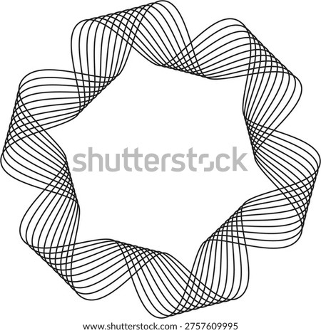 Geometric pattern with interconnected lines forming a star shape