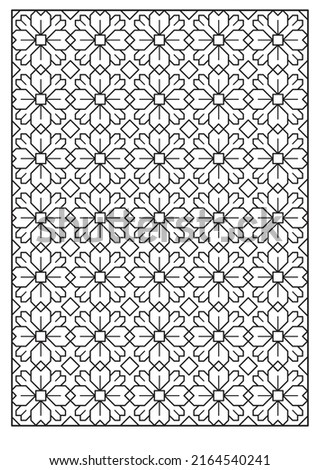 Geometric pattern for relaxation coloring page