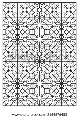 Geometric pattern for relaxation coloring page