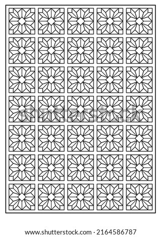 Geometric pattern for relaxation coloring page