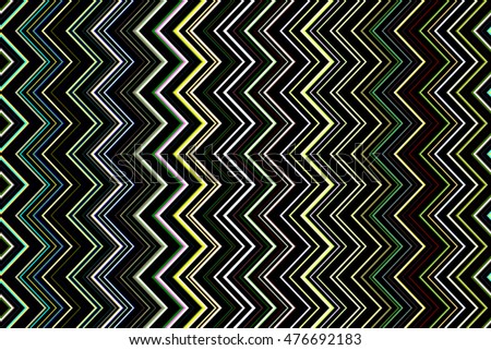 Geometric pattern of zigzag stripes for decoration and background with motifs of repetition and variation