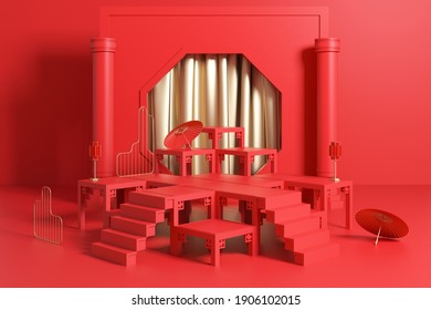 Geometric plane design, 3D rendering of the scene
