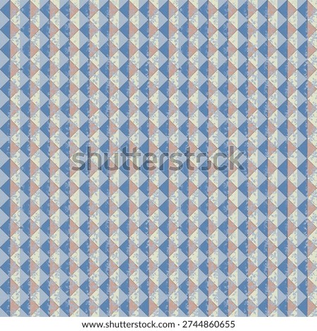 Geometric seamless diamond pattern with angular alignment and recessed groove depth.