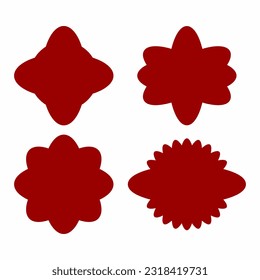 Geometric shapes Brown silhouette icon set. Outline cartoon abstract blank template for speech bubble, message balloon, text note badge, price tag, paper memory sticker, think cloud frame, web banner