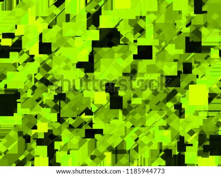 geometric square pixel pattern abstract background in green and black