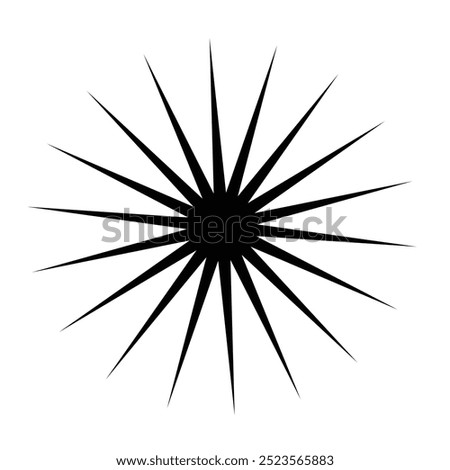 Geometric sunburst star shape with sharp spiky rays.
