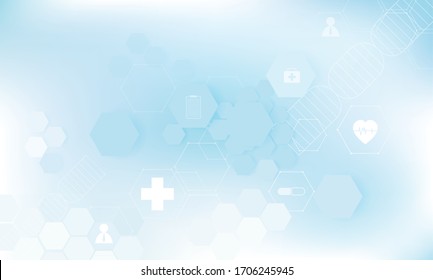 Geometric Symbol Background In Blue Tones (medical)