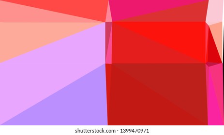 Geometric Triangles Style In Crimson, Plum And Light Pink Color. Abstract Triangles Composition. For Poster, Cards, Wallpaper Or Texture.