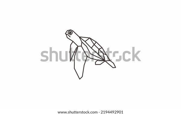 geometric turtle logo for illustration logo and\
animal logo
