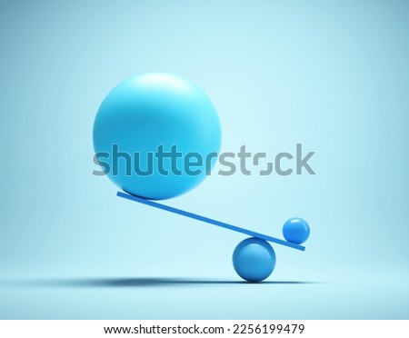 Geometrical elements on balance. Impossible equilibrium. This is a 3d render illustration