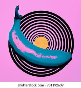 Geometry. Art. Minimal. Music vibes Banana Collage modern art
