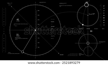 geometry HUD technological infographic elements. Texture.HUD 2GFX Technology Sci Fi 2D texture. User Interface data display.