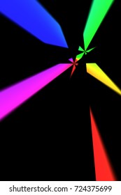 Geometry shapes on the black background