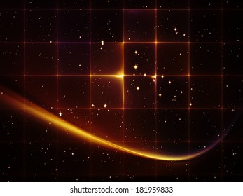 Geometry of Space series. Backdrop composed of conceptual grids, curves and fractal elements and suitable for use in the projects on physics, mathematics, technology, science and education