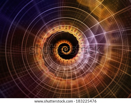 Geometry of Space series. Visually attractive backdrop made of conceptual grids, curves and fractal elements suitable as element for layouts on physics, mathematics, technology, science and education