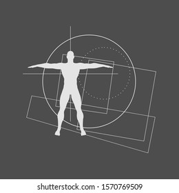 Geometry Thin Lines Shapes Silhouette Muscular Stock Illustration ...