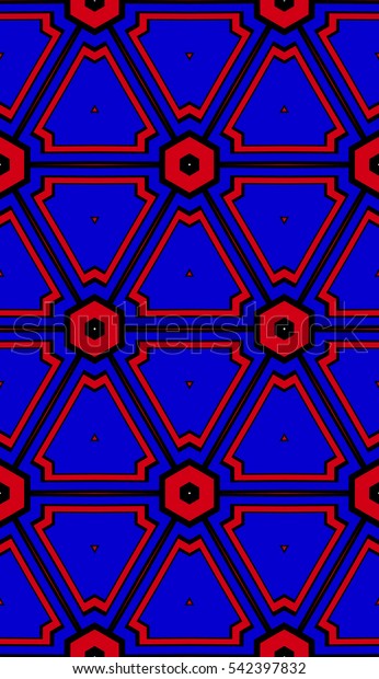 geometry\
vertical banner. seamless. blue, red color. Raster copy\
illustration. for design, textile,\
poligraphy,