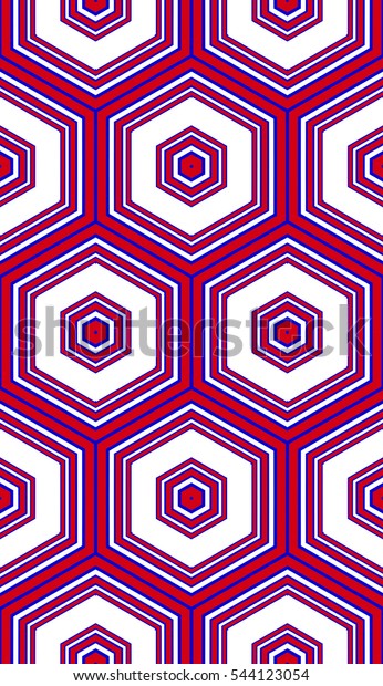 geometry vertical\
banner. seamless. blue, red color. raster illustration. for design,\
textile,\
poligraphy,