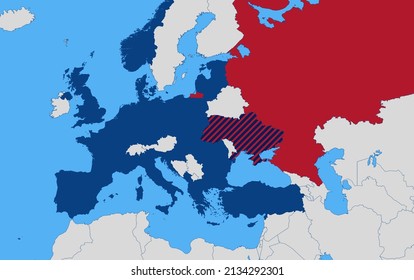 Geopolitical Map Representing North Atlantic Alliance Stock ...