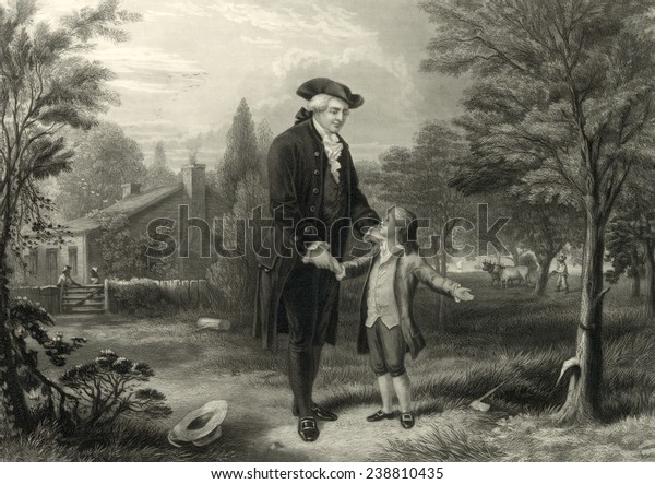 George Washington Cherry Tree George Washington Stock Illustration