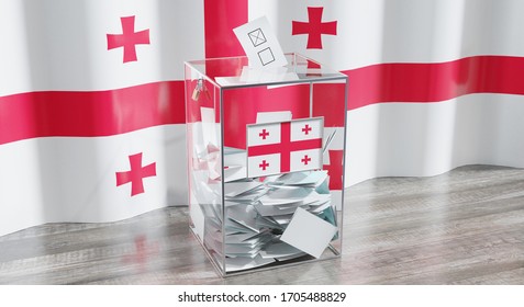 Georgia - Ballot Box - Voting, Election Concept - 3D Illustration