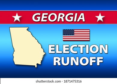 Georgia Election Runoff With A USA Flag - Illustration