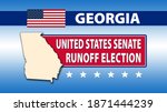 Georgia United States Senate Runoff Election with a USA flag - Illustration