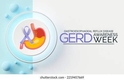 GERD Awareness week (Gastroesophageal reflux disease) is observed every year in November. 3D Rendering - Powered by Shutterstock