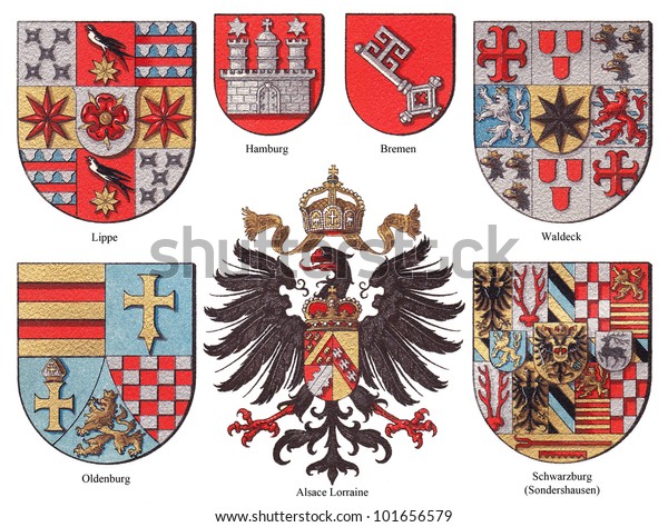 German Coat Arms Collection Isolated On Stock Illustration 101656579