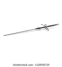 German Landsknecht Flamberge Sword On White Stock Illustration ...