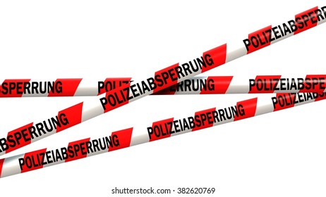 German Police Line Tape - Isolated On White