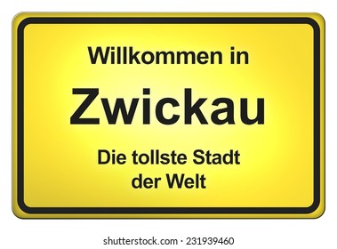 German Road Sign German City Zwickau Stock Illustration 231939460 ...