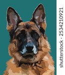 German Shepherd Vector Art Drawing