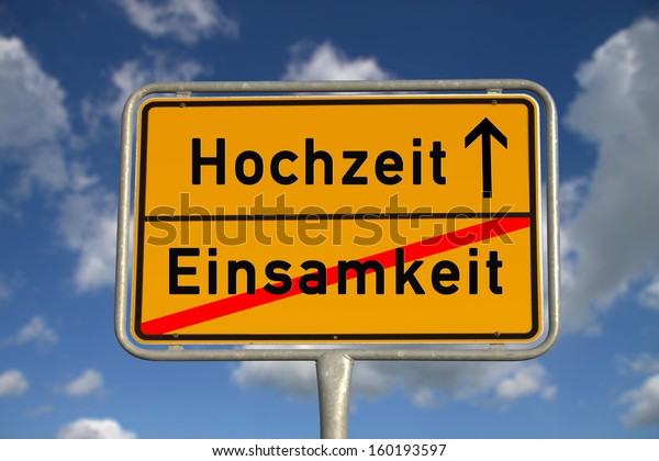 German Sign Einsamkeit Hochzeit Stock Illustration 160193597 - 