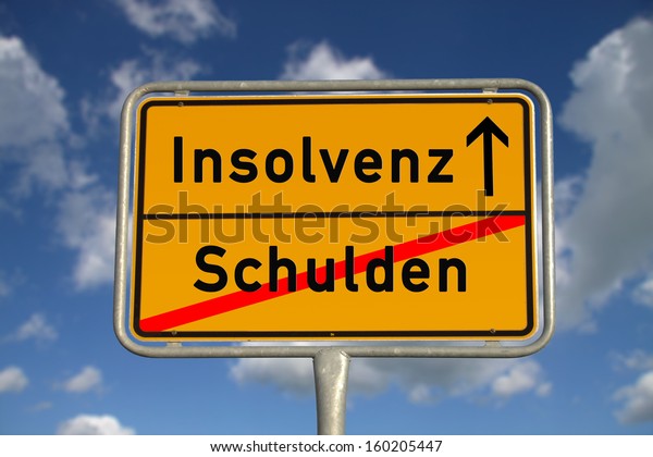 German Sign Schulden Insolvenz Stock Illustration 160205447