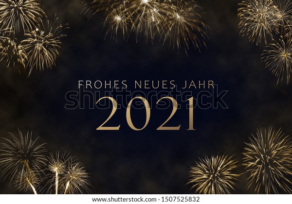 German Silvester Greeting Card Frohes Neues Stock Illustration