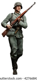 German Soldier 3D Illustration