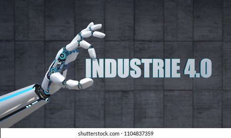 German Text Industrie 4.0, Translate Industry 4.0. 3D Illustration.