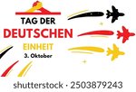 German Unity Day, October 3. Germany celebrates Unity Day. Beautiful design in German language. Translation: "German Unity Day. October 3."