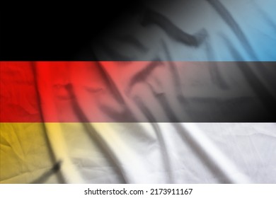 Germany And Estonia National Flag International Negotiation EST DEU Banner Country Estonia Germany Patriotism. 3d Image