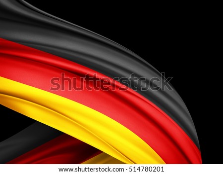 Similar – Image, Stock Photo The flag of Germany flies in front of a blue sky with light clouds on the flagpole. The sun is shining through the fabric.